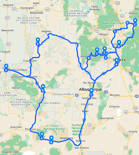 Road Trip map