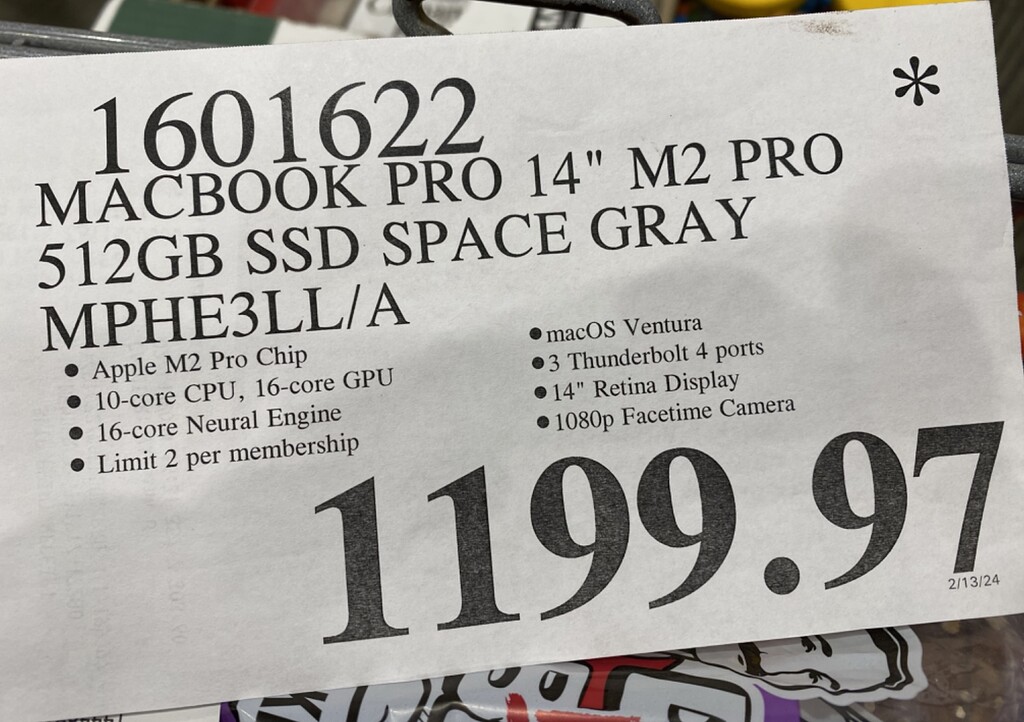 costco 14 macbook pro m2 pro 16 512 