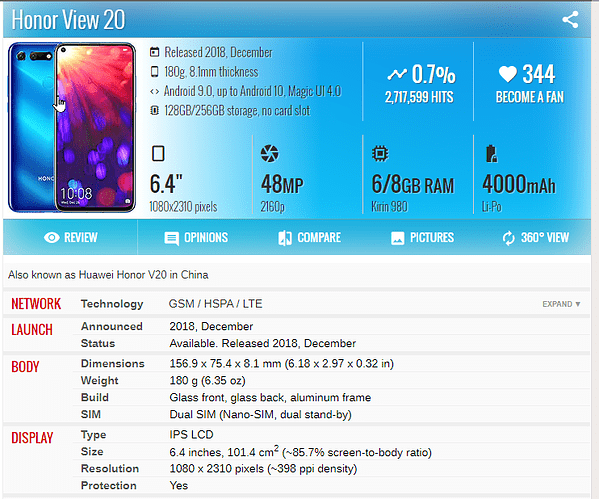 2023-10-18 22_05_42-Honor View 20 - Full phone specifications
