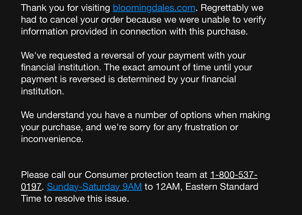 为了用Chase offer被Bloomingdale's拉黑了？ 玩卡 美卡论坛