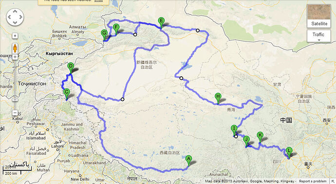 全程路线图，其中可可西里段不准确