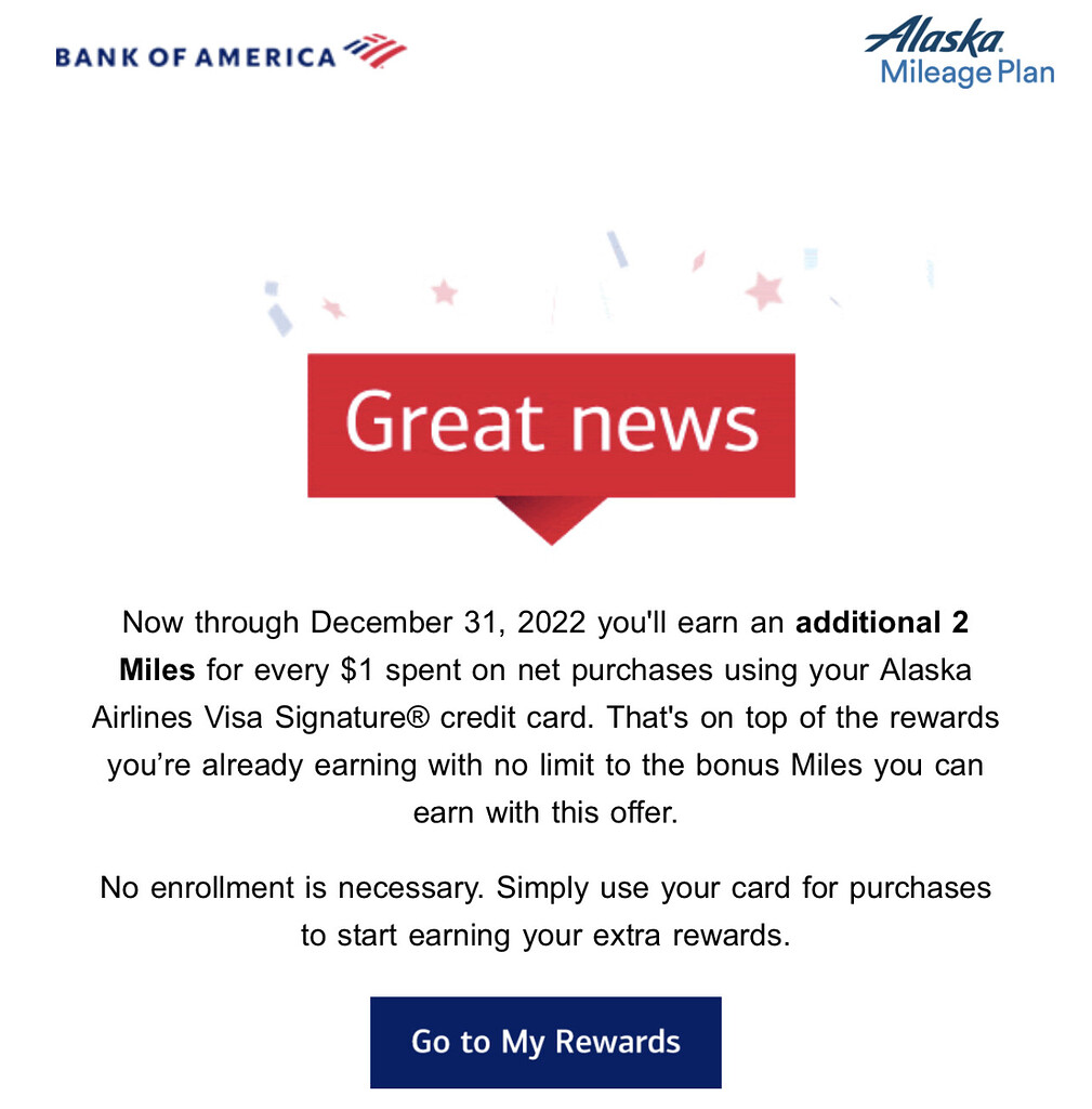 BoA CC offer additional 2x everything (Alaska, 123) [targeted?] 玩卡 美卡论坛