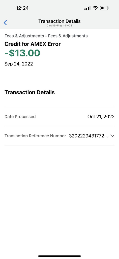 AMEX error credit adjustment - 信用卡 - 美卡论坛