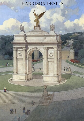 特朗普早前公布「美版凱旋門」的插圖。 fb / Donald Trump for President