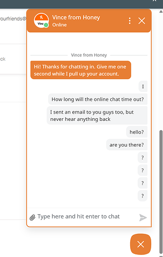 honey chat no reply