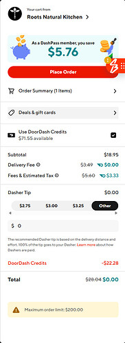 doordash price