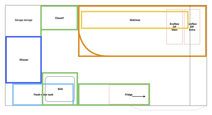 Van layout - rear shower