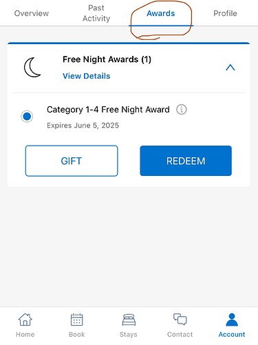 Free Night Award