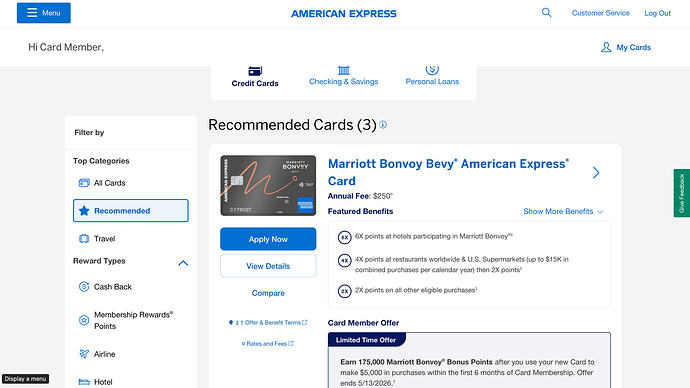 Marriott Bonvoy Bevy' American Express'