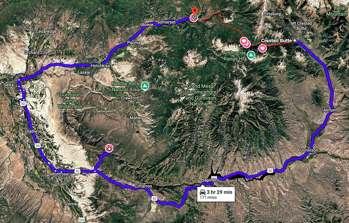 路线规划（红色部分冬天封路）