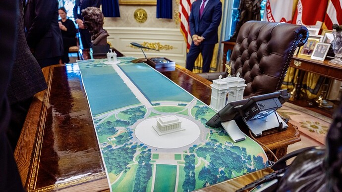 「美版凱旋門」3D模型曝光。 法新社