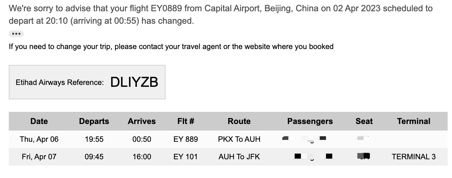 4月返美航班Etihad PEK-AUH-JFK 北京-阿布扎比-纽约被改日期- 来美机票- 美卡论坛