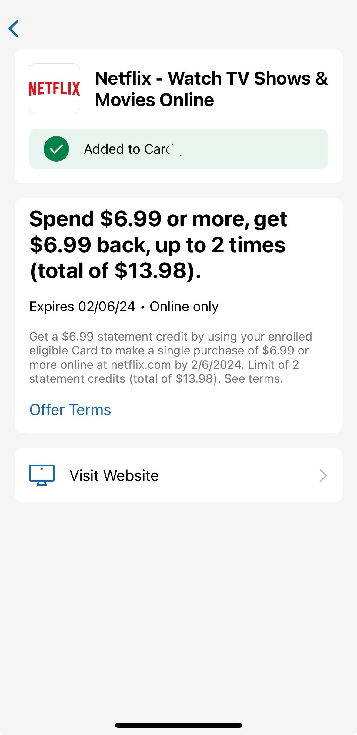 Netflix Amex小羊毛，花6.99返6.99 - 信用卡- 美卡论坛
