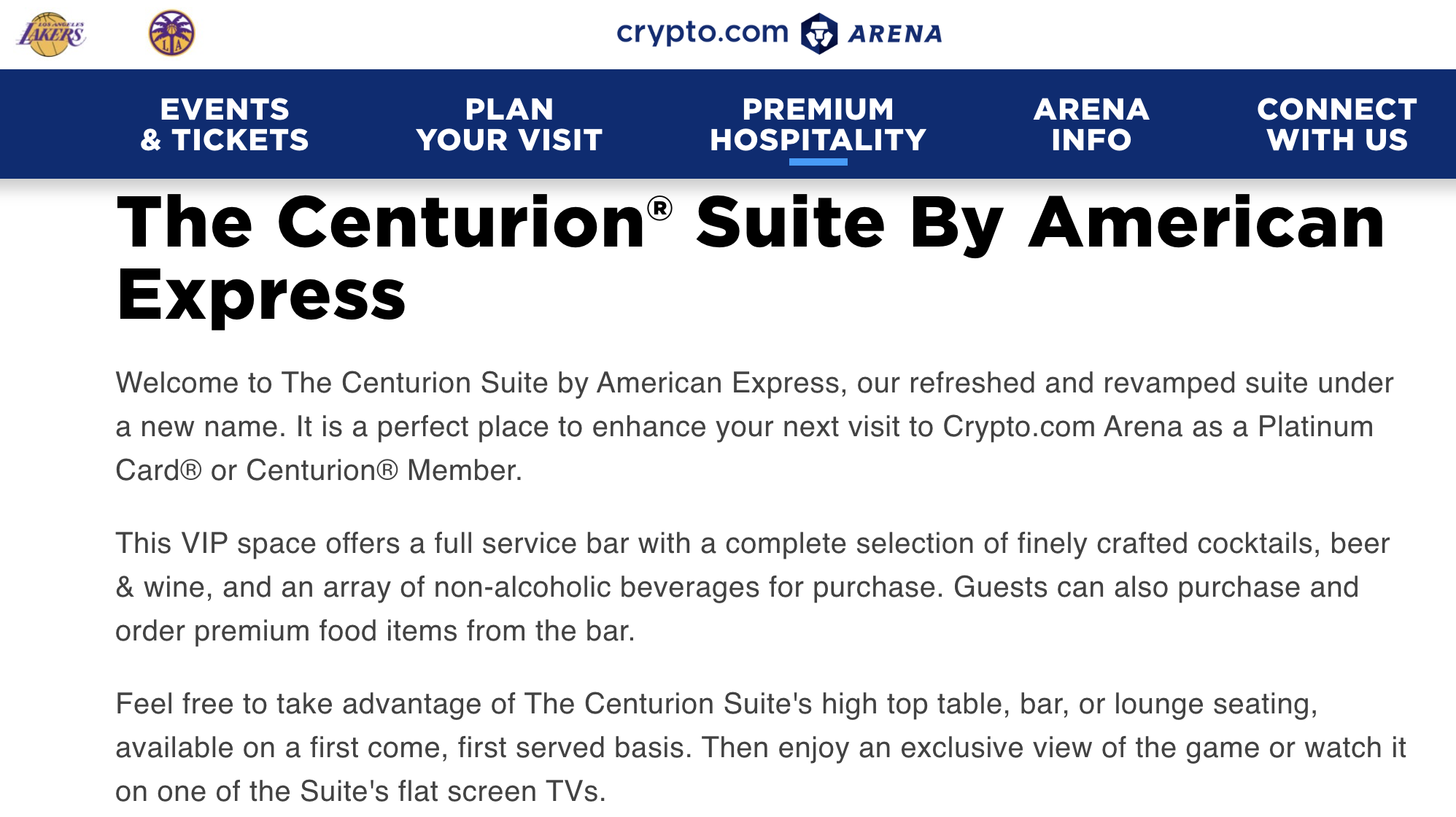 洛杉矶Crypto.com Arena 原斯台普斯中心运通白金卡进Centurion Suite看球打卡- 游记攻略- 美卡论坛