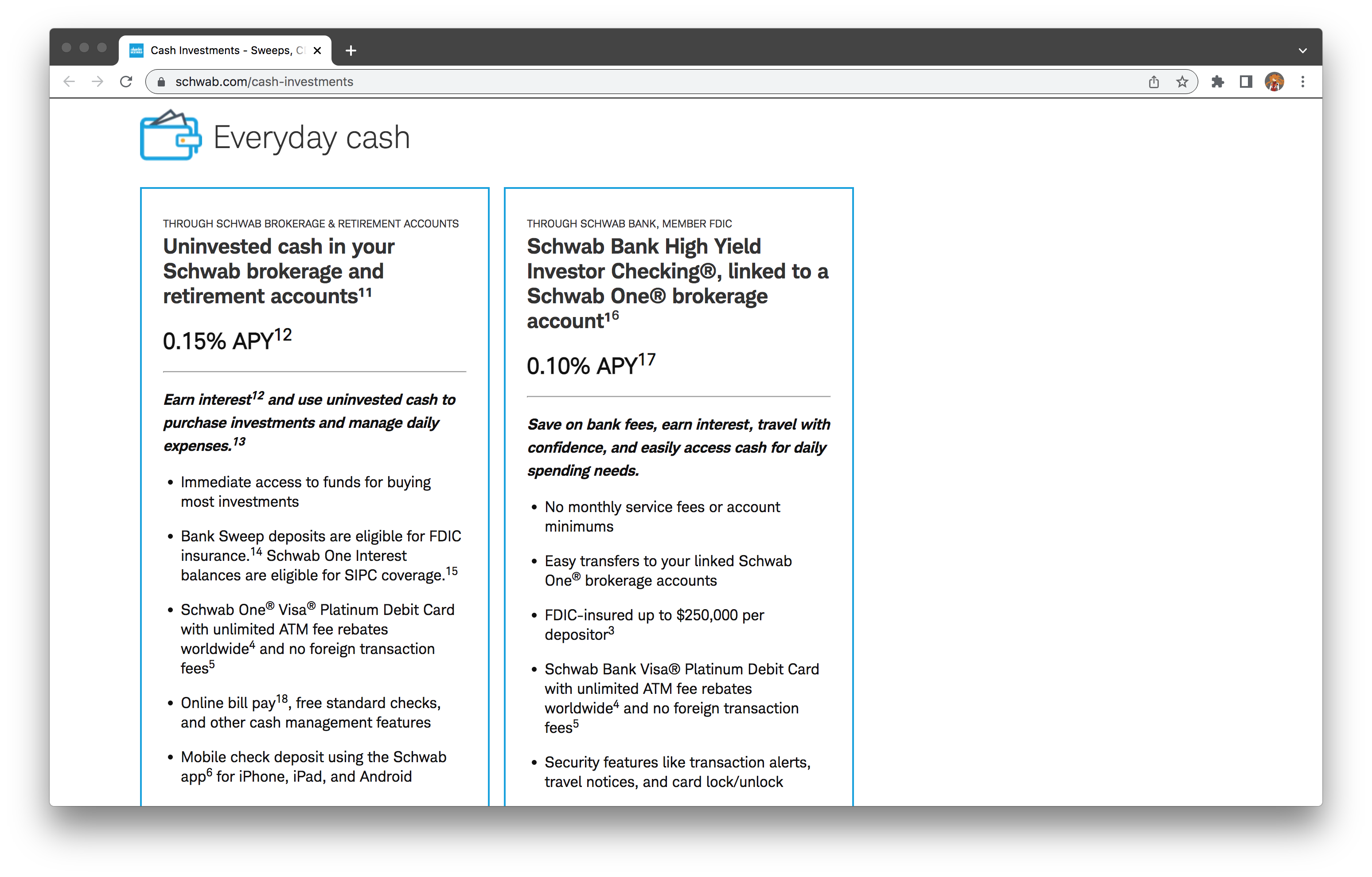 Schwab 嘉信帐户现金余额利率提高至0.15% APY - 理财- 美卡论坛
