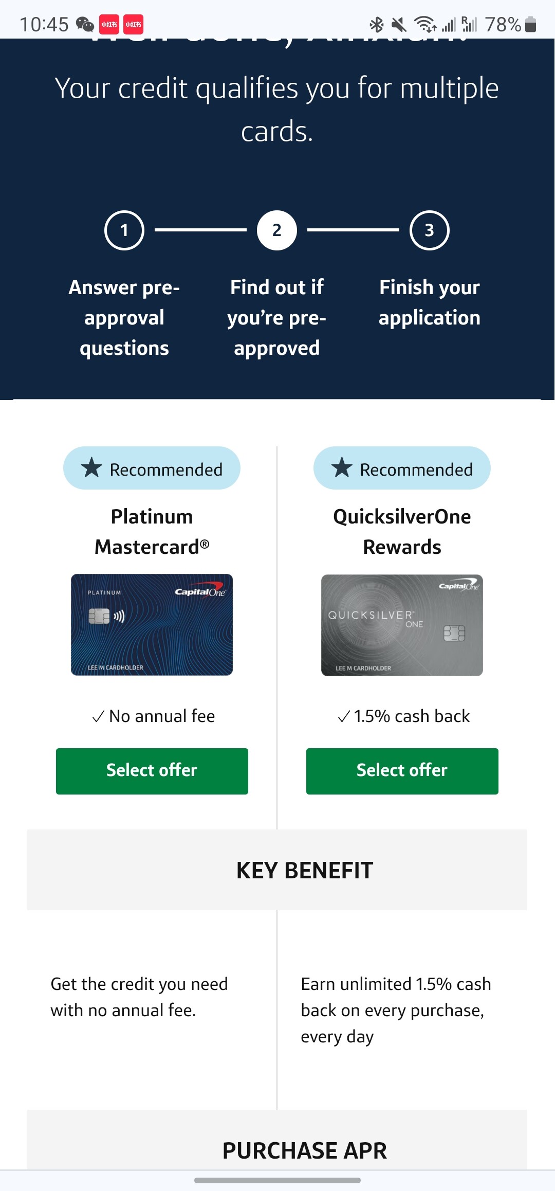 自我评估申请Venture X通过概率：C1 prequalify 总结帖 - #854，来自 Chenhongning1 - 信用卡 - 美卡论坛