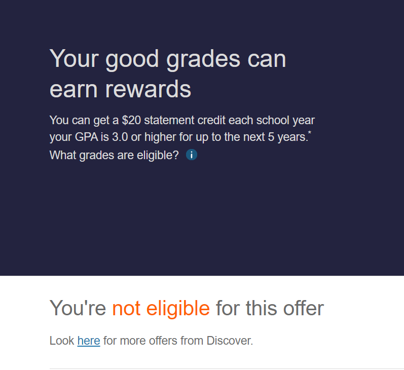 discover good grades reward credit card 新学期啦别忘了去领discover送的$20 Discover It Student Good Grades