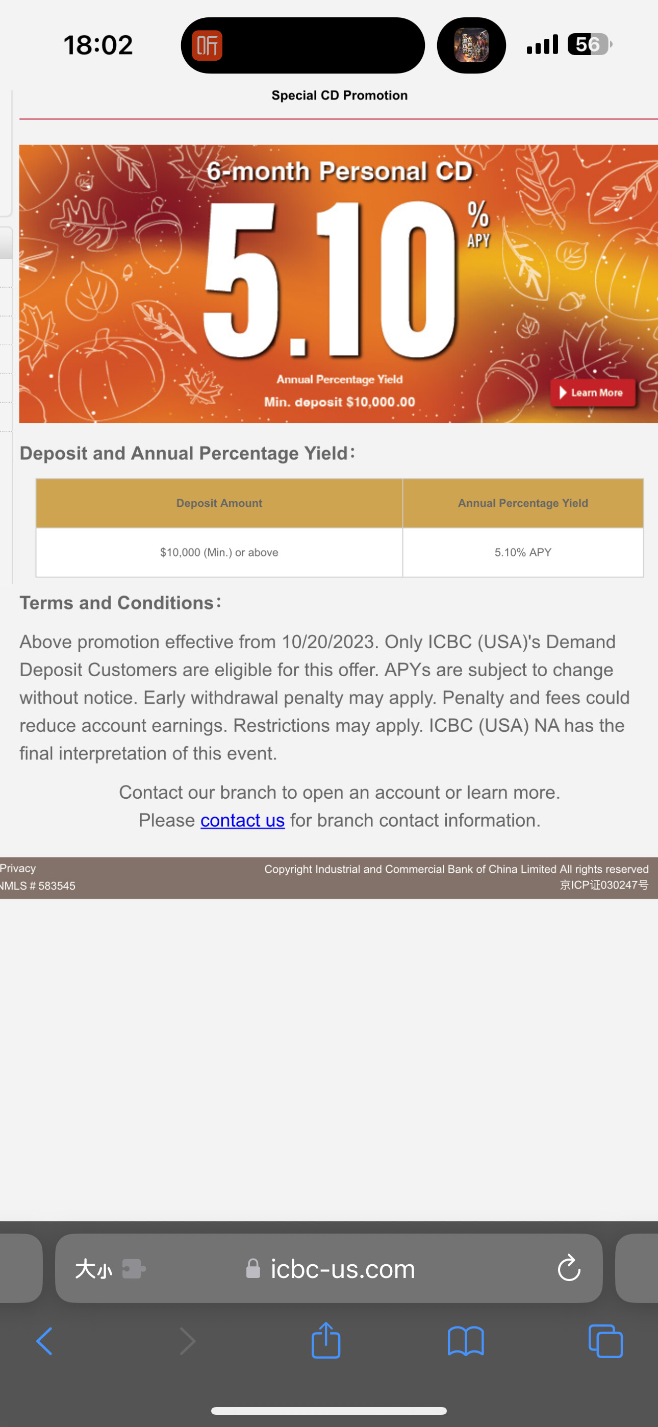 icbc 6-month CD 5.1% - 理财- 美卡论坛