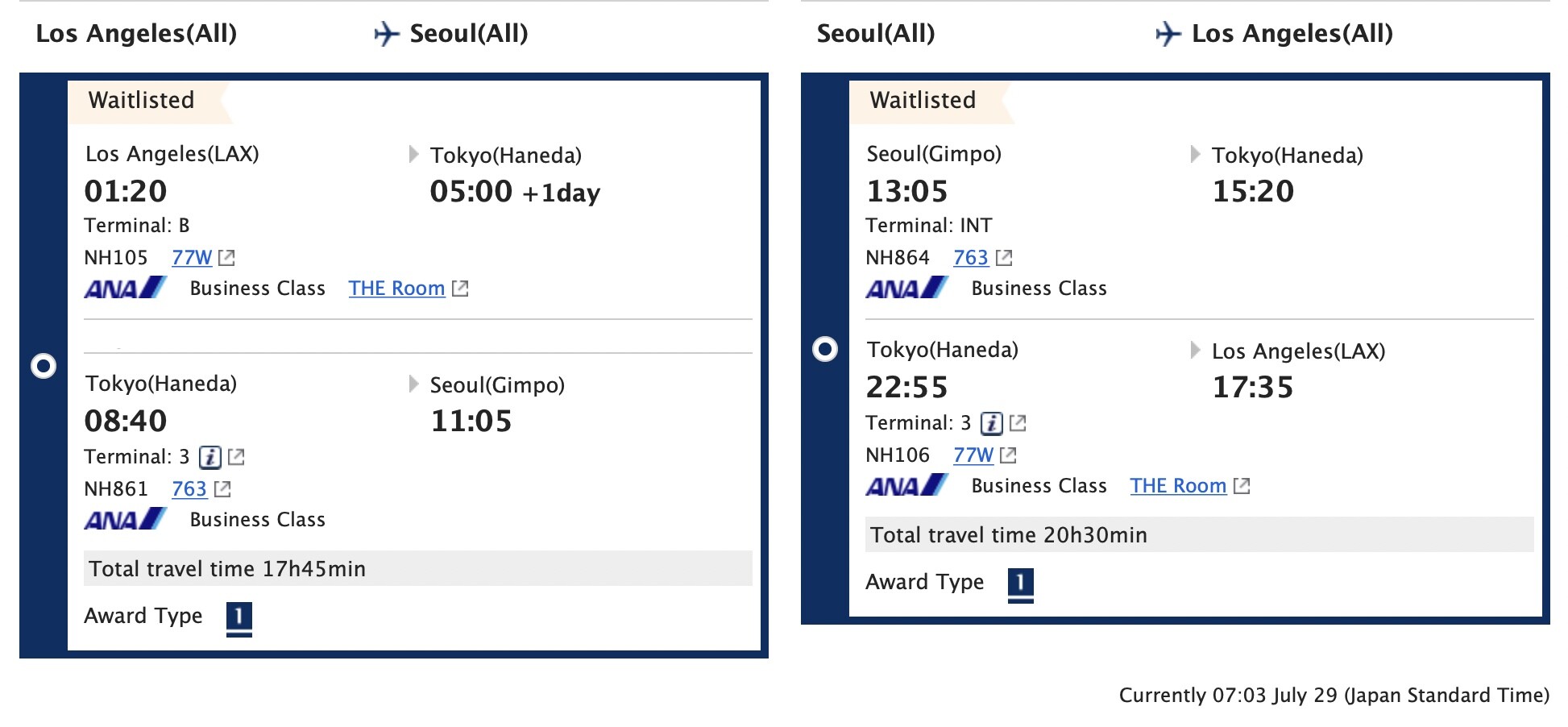 ANA 全日空里程票只有Waitlist？ - 航空常旅客- 美卡论坛