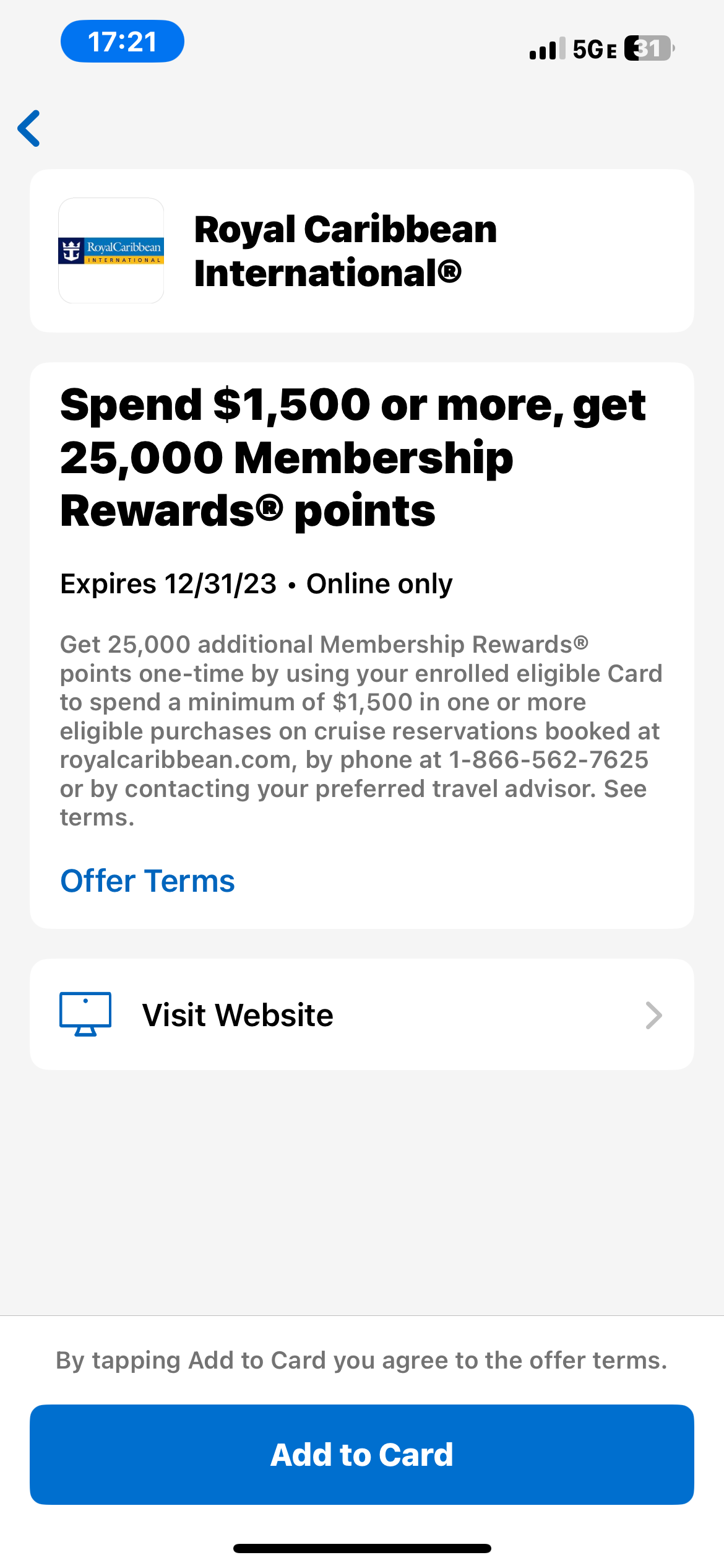 amex 皇家加勒比offer 上个月刚订完就出来了【游轮疑似可以无损MS？？】 - 旅行- 美卡论坛