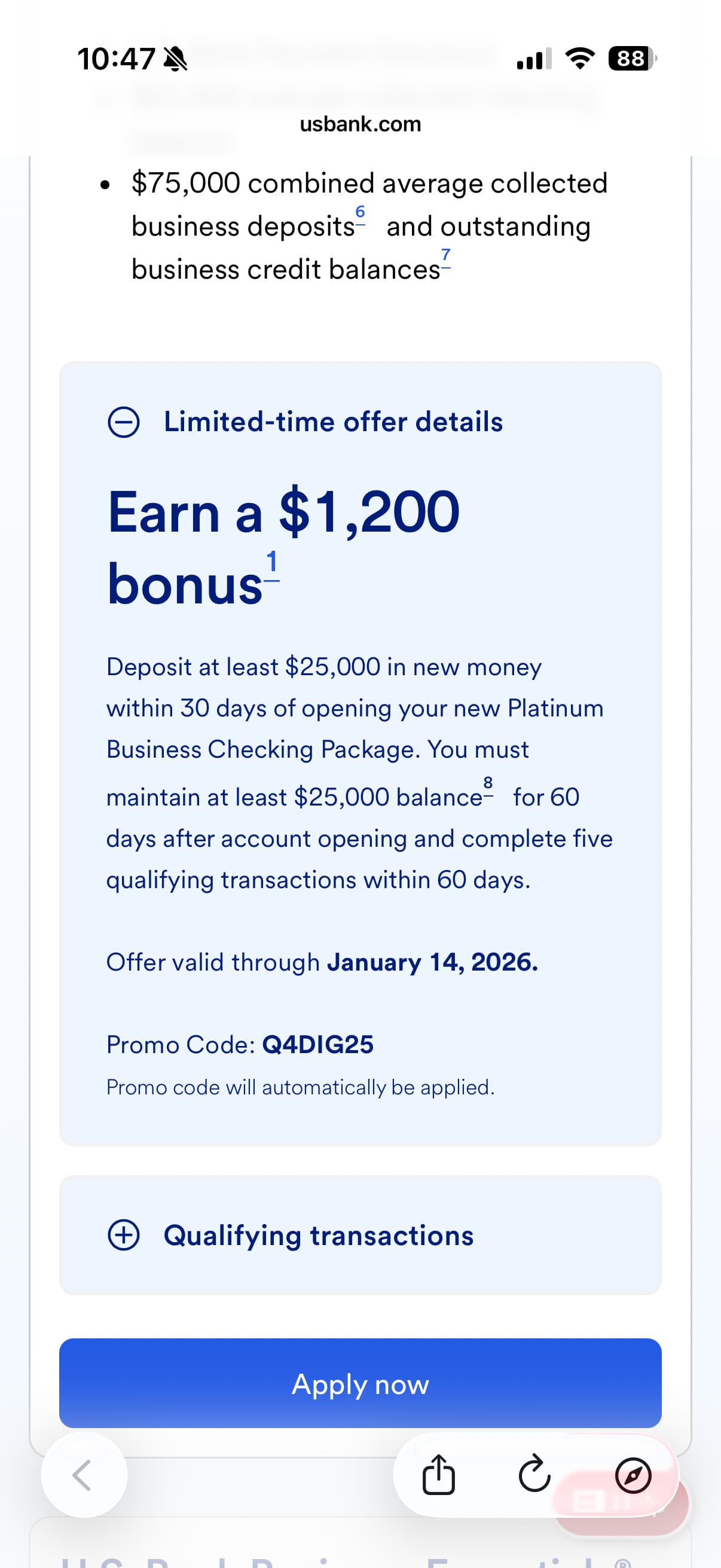 Us bank biz 1200 bonus - 玩卡- 美卡论坛