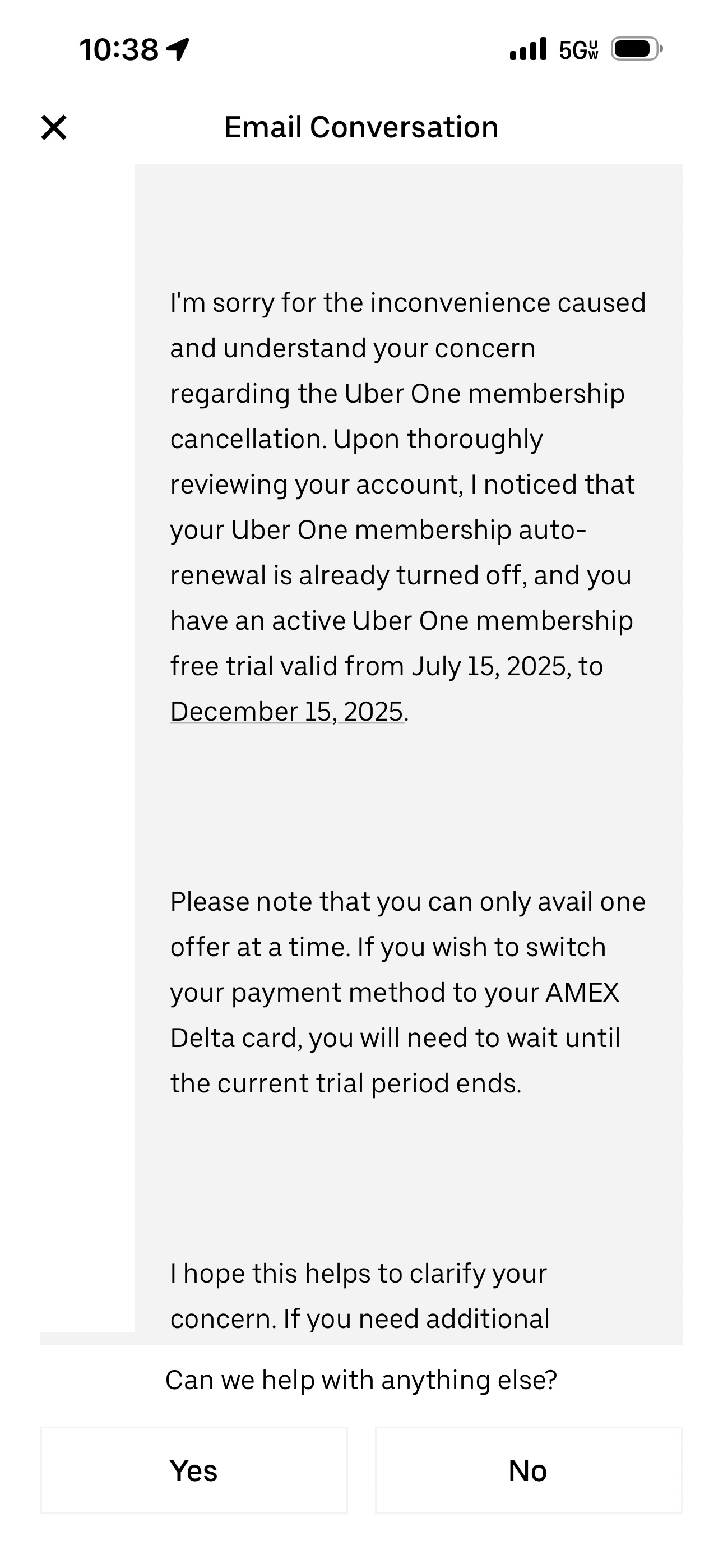 如何强制取消Uber one trial? - 败家- 美卡论坛