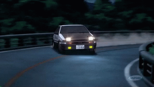 a car with a license plate that says 413-954 is driving down a road at night|683x384.0160642570281