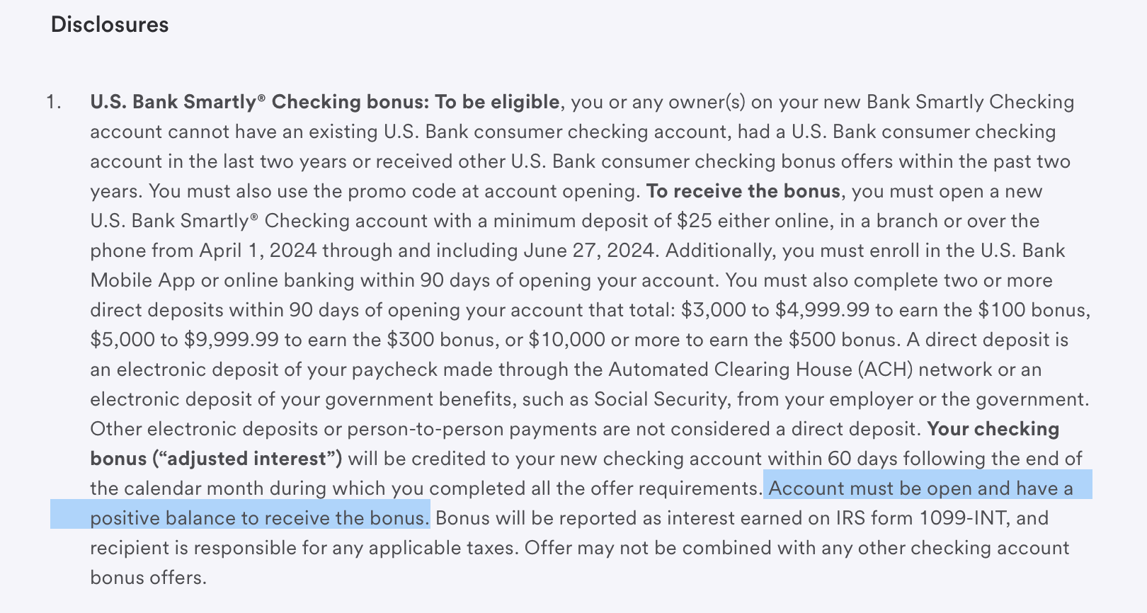 US Bank Checking Account开卡奖励有60天minimum balance要求吗？ - 银行账户- 美卡论坛