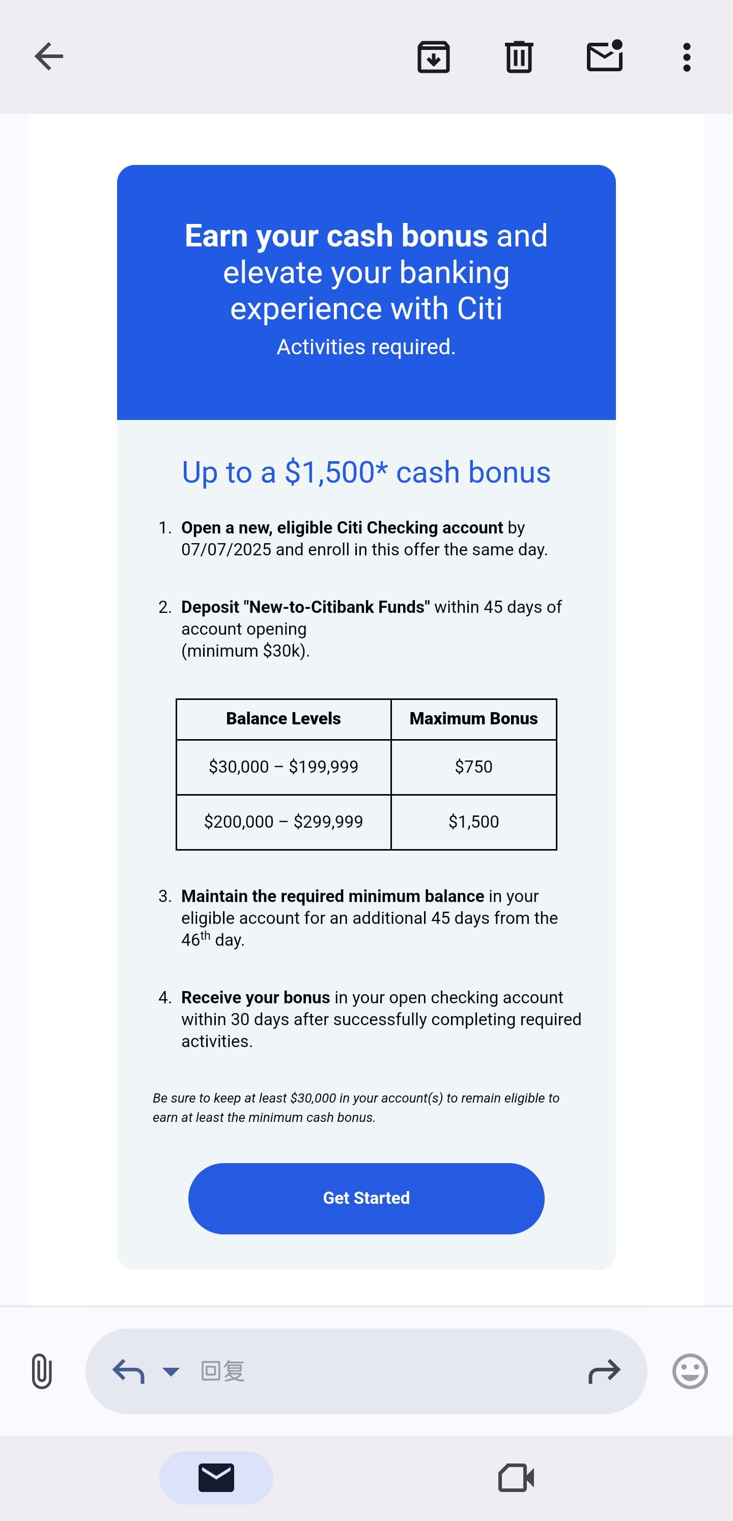 citi checking 新开户奖励- 银行账户- 美卡论坛