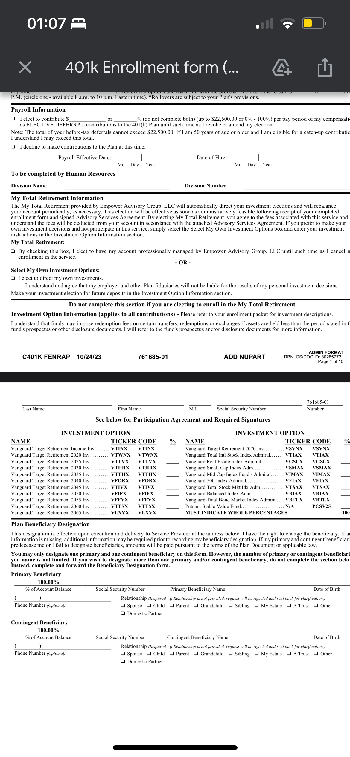 求问401K咋填利益最大！ - 理财- 美卡论坛