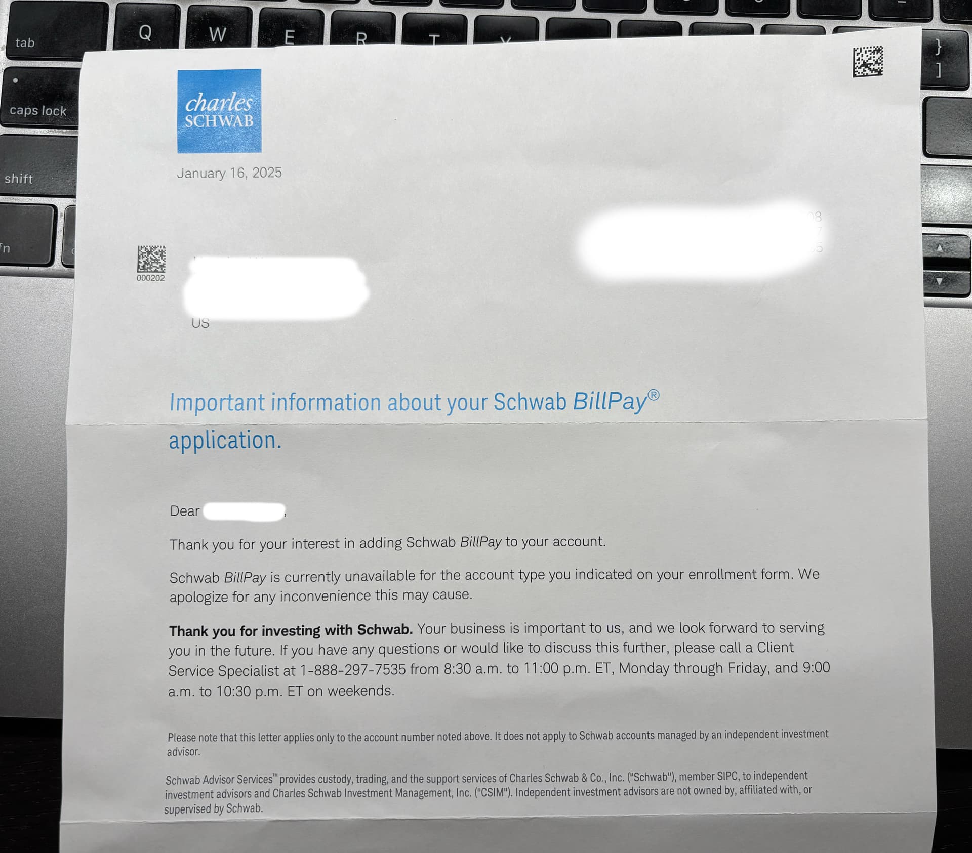 Schwab Brokerage BillPay确实已死- 银行账户- 美卡论坛