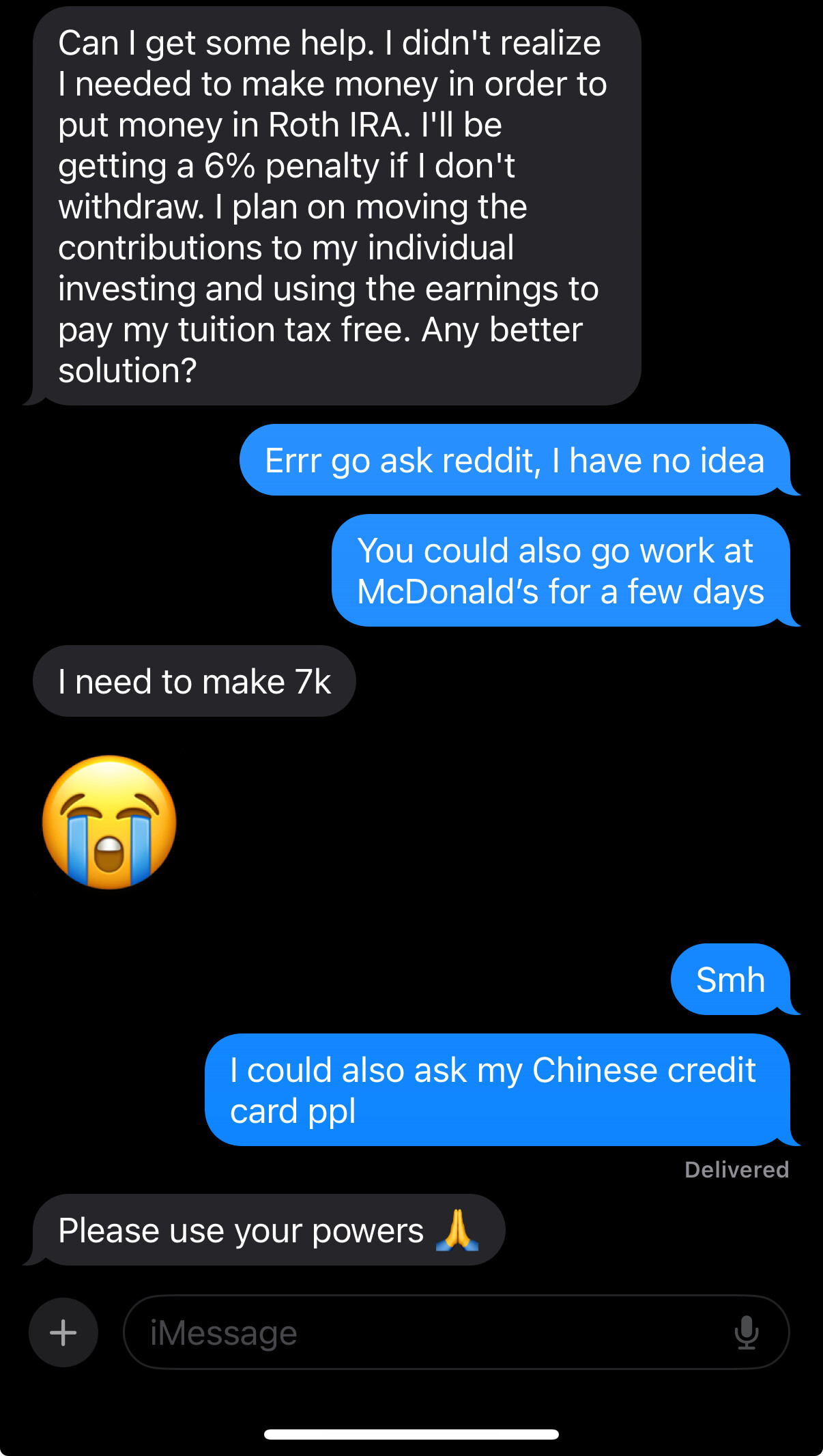 救救我弟，他没工作但是contributed to Roth IRA - 理财- 美卡论坛