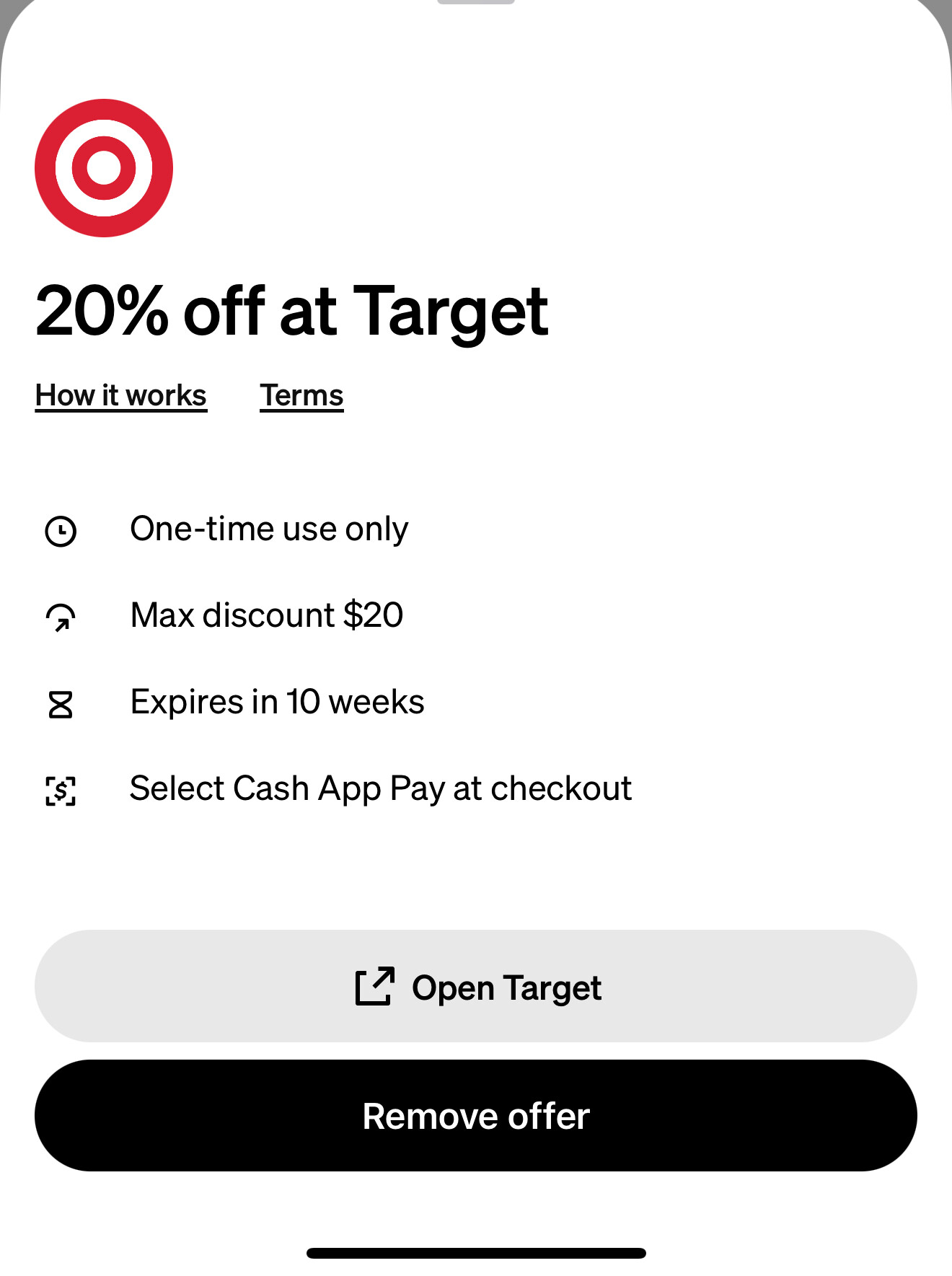 cashapp target 20% off - 败家- 美卡论坛