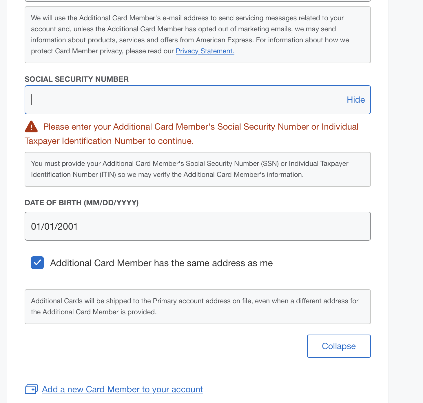 AMEX副卡申请的时候也必须填SSN了？ - 信用卡- 美卡论坛